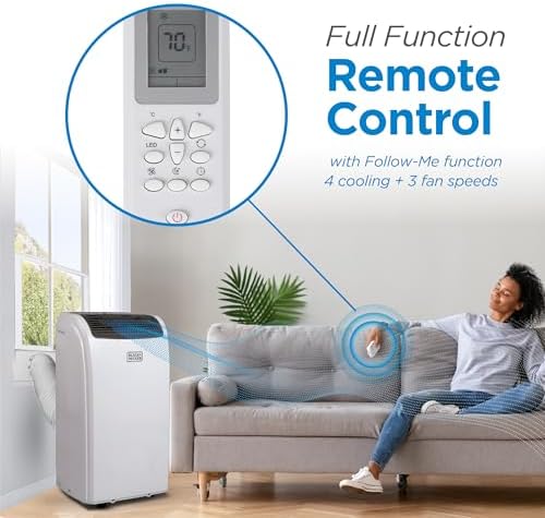 BLACKDECKER Smart Portable AC with Heat and Fan 12000 BTU White
