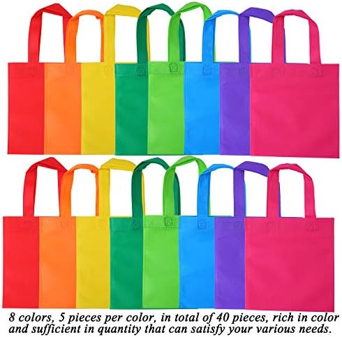 Elcoho 40 Piece Non-Woven Tote Bags with Handles