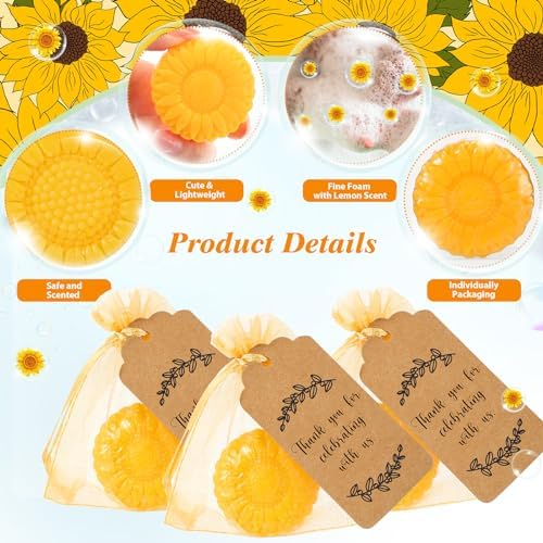 Demissle 50 Pack Sunflower Soap Favors Fall Wedding Decor