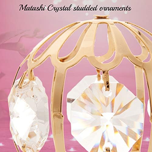 Matashi 24K Gold Plated Crystal Ball Ornament
