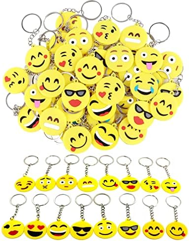 64 Pack Mini Emoticon Keychain Plush 1