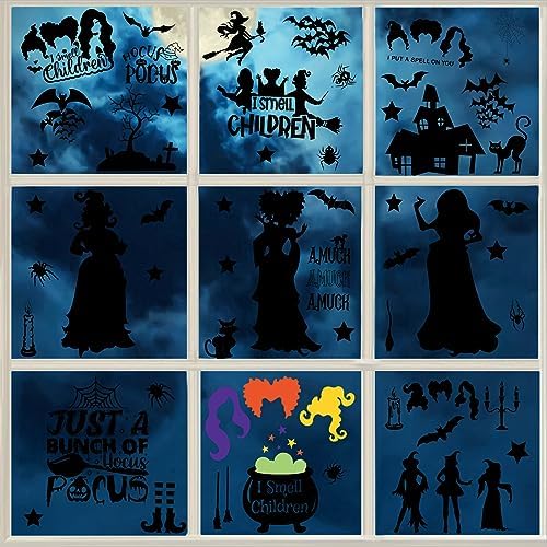 Hocus Pocus Halloween Window Clings Set 91pcs