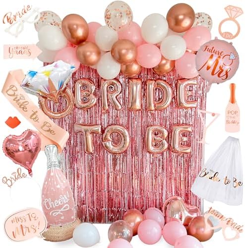 Vidal Crafts 62-Piece Rose Gold Bridal Shower Decor Kit