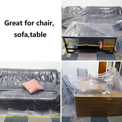 QEES 146 Inch Plastic Sofa Cover for Sectional and Large Furniture