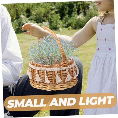 Ciieeo Portable Woven Flower Girl Basket for Weddings