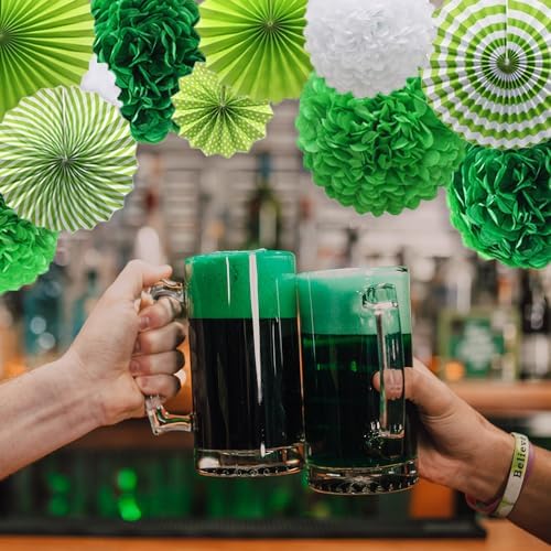 St Patricks Day Party Decor 14pcs Tissue Pom Poms Set