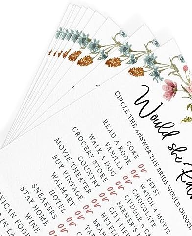 Printed Party Bridal Shower Game Set with 4 Fun Activities