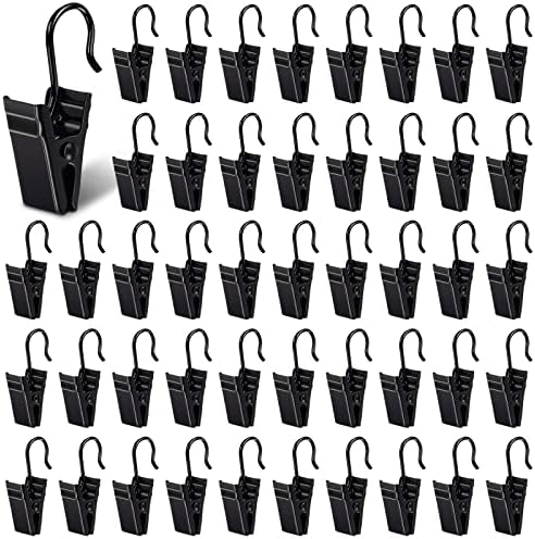 Curtain Clips with Hook 100 Pack Black Metal Hangers