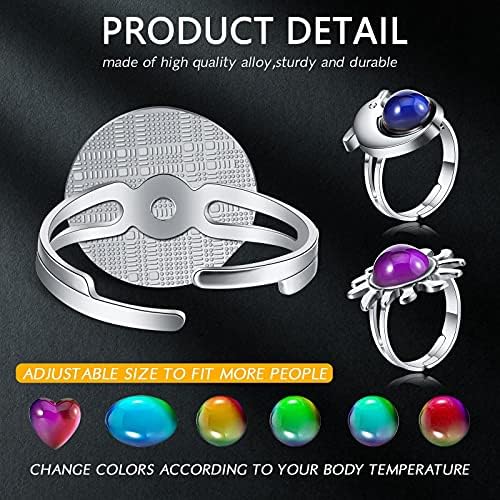 Hicarer 24 Adjustable Mood Rings Mixed Colors 1