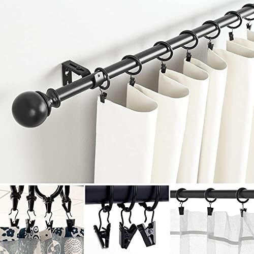 Curtain Clips with Hook 100 Pack Black Metal Hangers