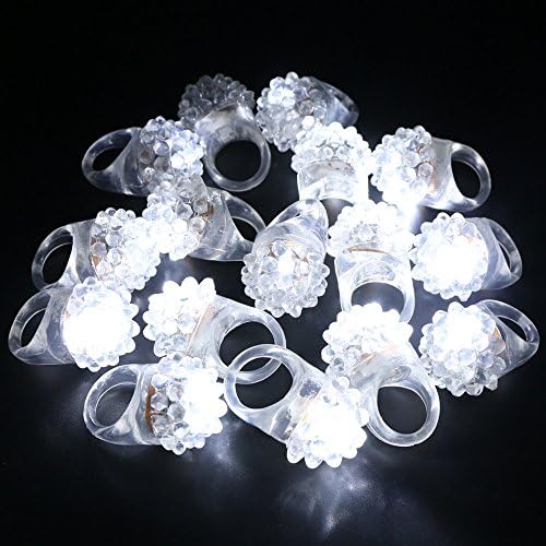 30PCS LED Flashing Jelly Bumpy Rings for Rave Party