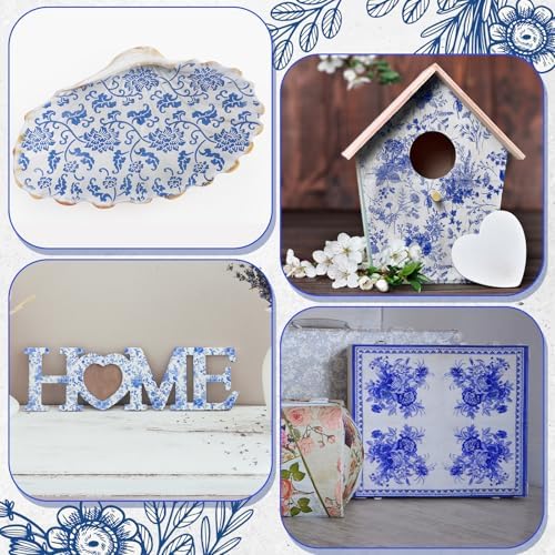 Crtiin 36 Pack 9 Styles Decoupage Napkins Assorted Floral