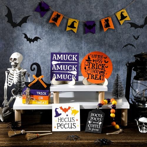 19 Pcs Halloween Tiered Tray Decor Set
