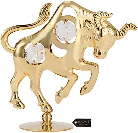 Matashi 24K Gold Plated Crystal Studded Ox Bull Figurine Ornament 1