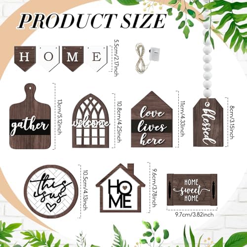 FairySandy 11 Piece Rustic Farmhouse Tiered Tray Decor Set