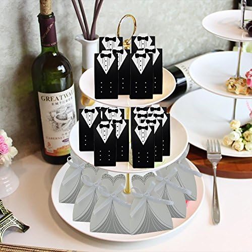 100pcs Wedding Favor Box Set Dress Tuxedo