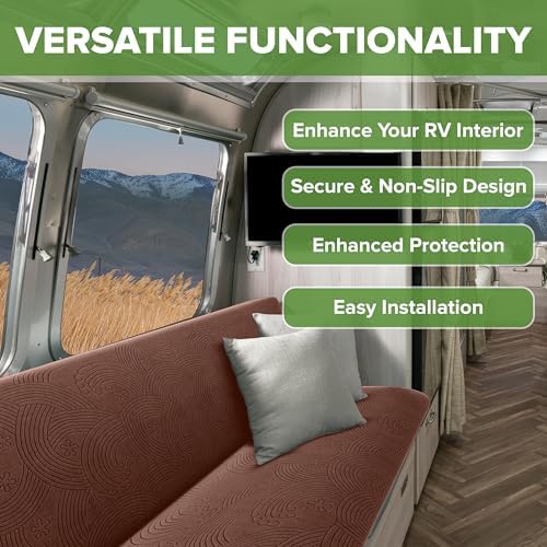Hudson Comfort RV Couch Covers 2-Piece Set Chocolate