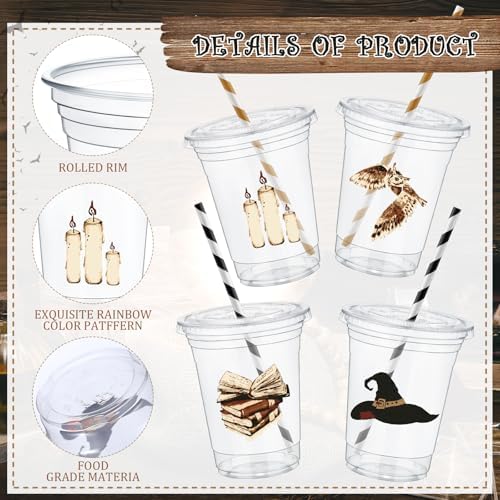 Magical Wizard Party Cups 50 Pcs Gold Black Set