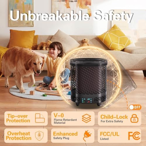 VPU 360 Degree Electric Space Heater with Voice Control