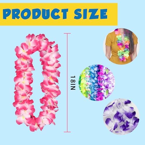 OHOME Luau Party Decorations - 24 Pack Hawaiian Leis