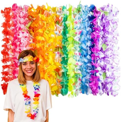 OHOME Luau Party Decorations - 24 Pack Hawaiian Leis