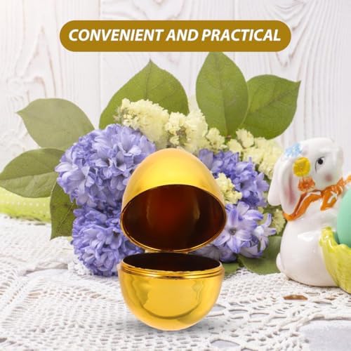 Housoutil 12 Pcs Golden Plastic Easter Eggs
