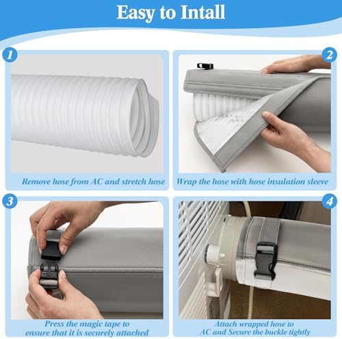 LUCKIPLUS Portable AC Hose Insulation Sleeve 3-Layer