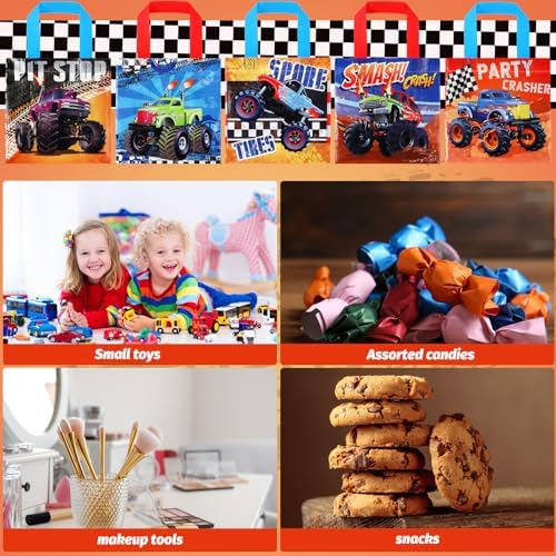 Pinkunn 20 Pcs Truck Themed Tote Bags with Handles
