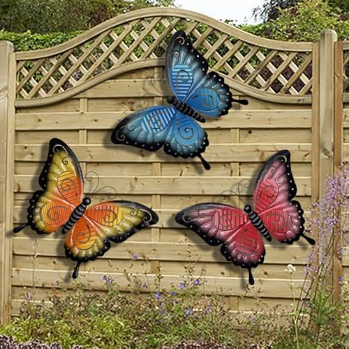 ABELOTS Metal Butterfly Wall Decor 3 Pack
