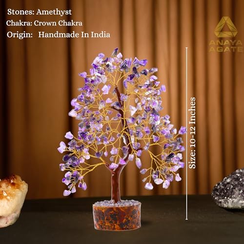 ANAYA AGATE Amethyst Crystal Tree of Life Bonsai