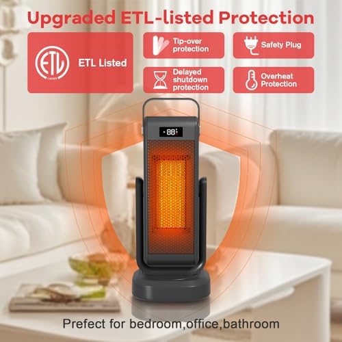 2024 Upgraded PTC Space Heater with 3D Oscillation
