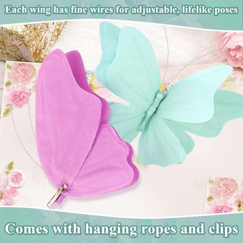 Elegant 3D Butterfly Party Decorations 4 Pcs