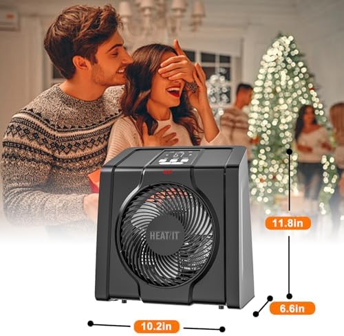 HEATIT Electric Space Heater with Thermostat and Timer 1500W Black Indoor Use