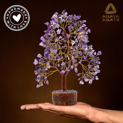 ANAYA AGATE Amethyst Crystal Tree of Life Bonsai