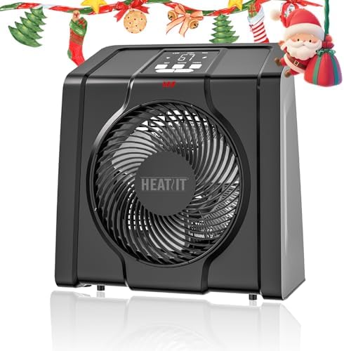 HEATIT Electric Space Heater with Thermostat and Timer 1500W Black Indoor Use