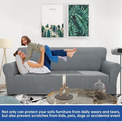 YEMYHOM Sofa Slipcover with Magic Elastic and Jacquard Design
