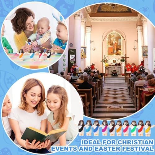 50 Pcs Mini Jesus Figurines Multi-Colors