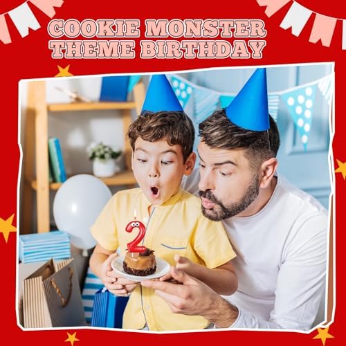 MTLEE Monster Number 2 Birthday Candle Red