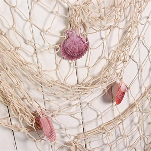 Rosoz Nature Fish Net Wall Decor with Shells