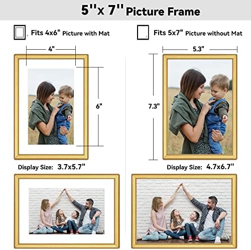 Black Classic Picture Frame 5x7 No Mat for Wall or Desk