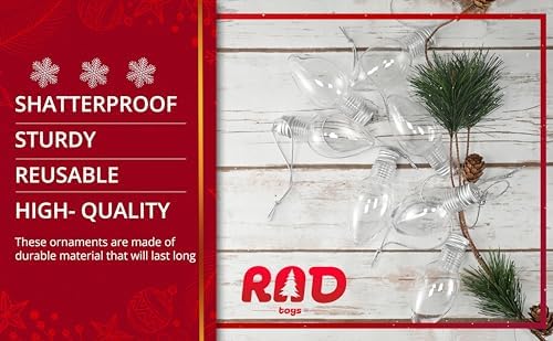 RND Toys Clear Fillable Lightbulb Ornaments - Pack of 24 1