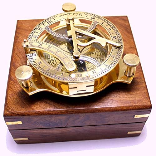Captains Brass Triangle Sundial Compass 4 Inch