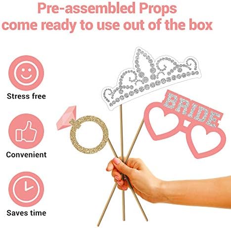 Fully Assembled Wedding Photo Booth Props Set of 40 1