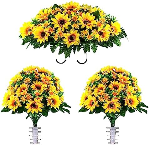 Sympathy Silks Artificial Sunflower Cemetery Flowers 1