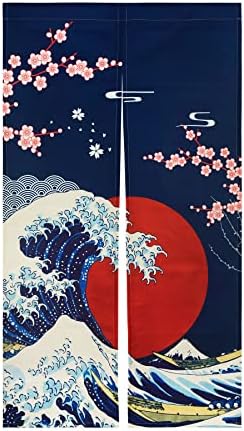 LIGICKY Noren Door Curtain Ukiyoe The Great Wave Art Design