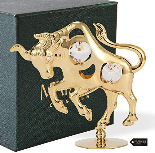 Matashi 24K Gold Plated Crystal Studded Ox Bull Figurine Ornament 1
