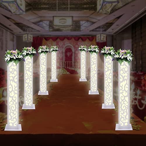 8PCS Wedding Flower Columns with LED Lights Decorations