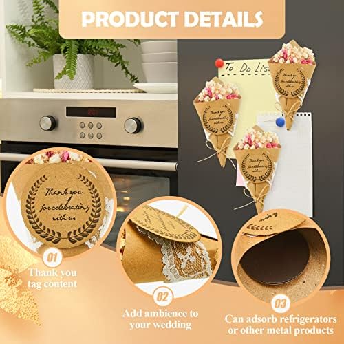 30 Pcs Mini Dried Flower Bouquet Magnets Wedding Decor Gift