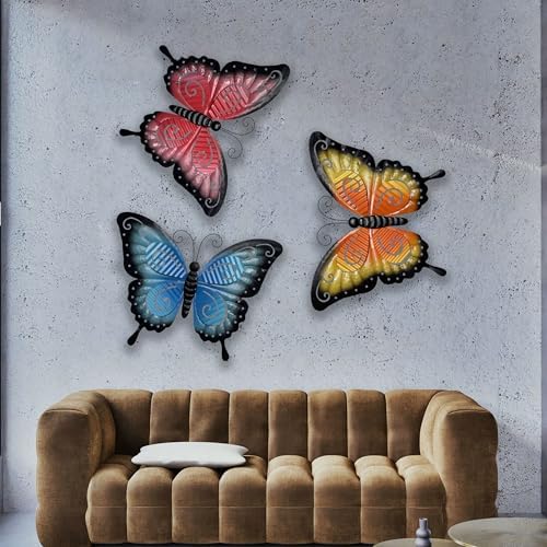 ABELOTS Metal Butterfly Wall Decor 3 Pack