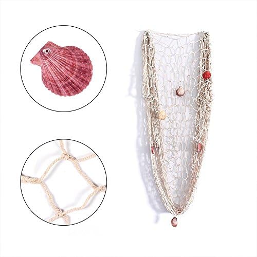 Rosoz Nature Fish Net Wall Decor with Shells